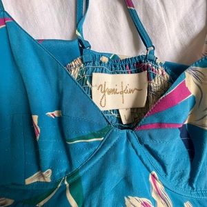 vintage yumi kim blue floral mini dress